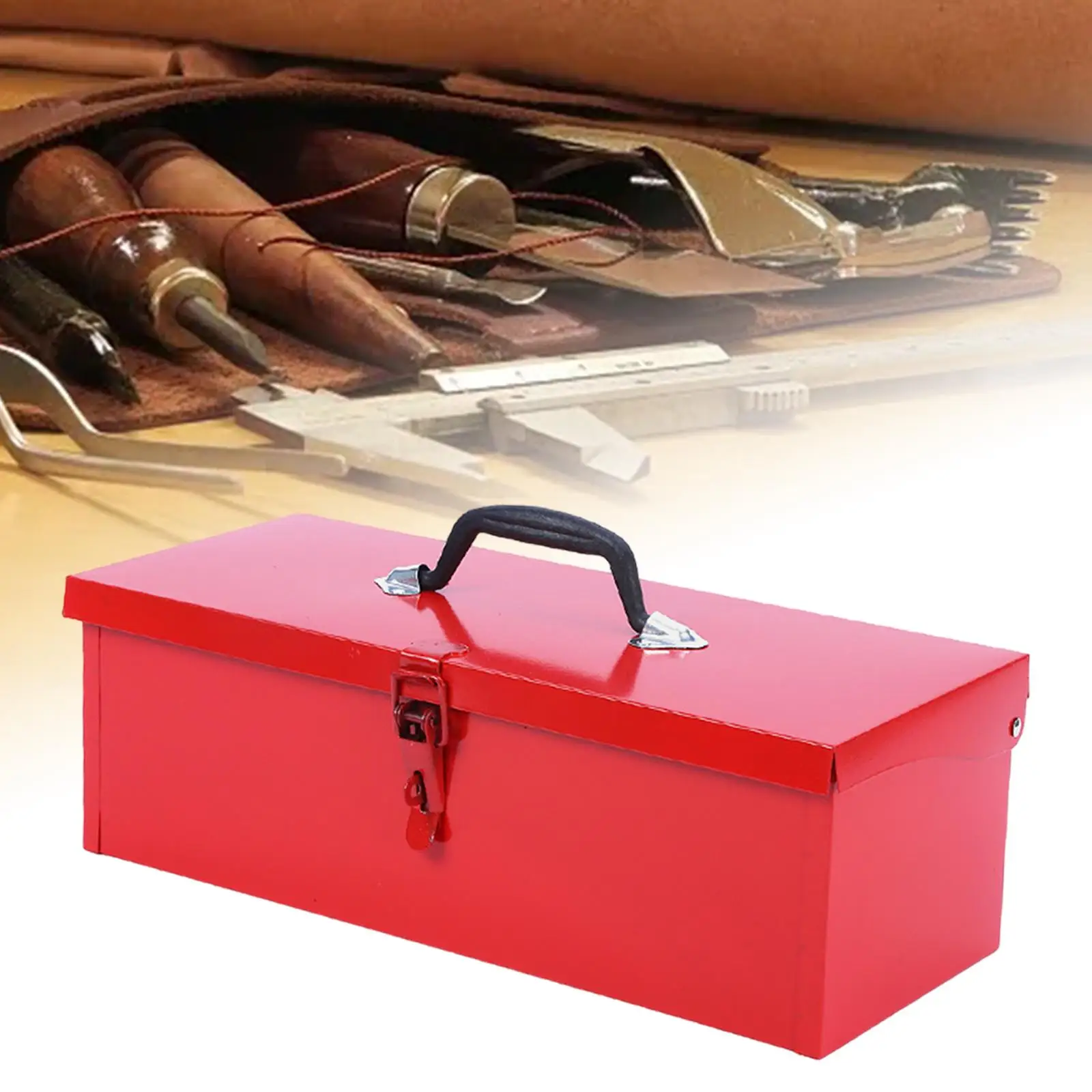 Tool Case Ergonomic Handle Tool Chest Latch Closure Iron Tool Box Empty Tool Box Multifunction for Garages Workshops Electrician