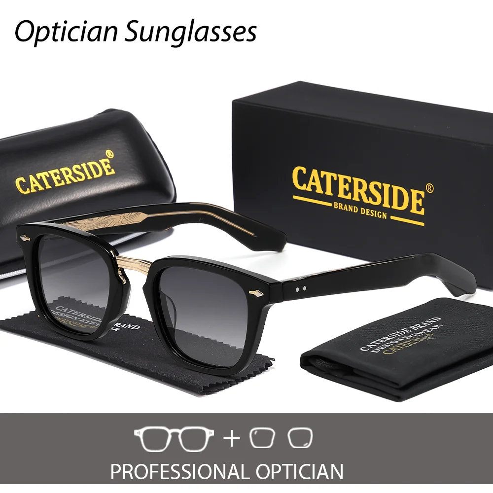 CATERSIDE Unisex-Optik-Sonnenbrille, Acetat-Rahmen, polarisierte Brillen, private Anpassung, quadratische Linse, Brillen, UV400 – Detail 12