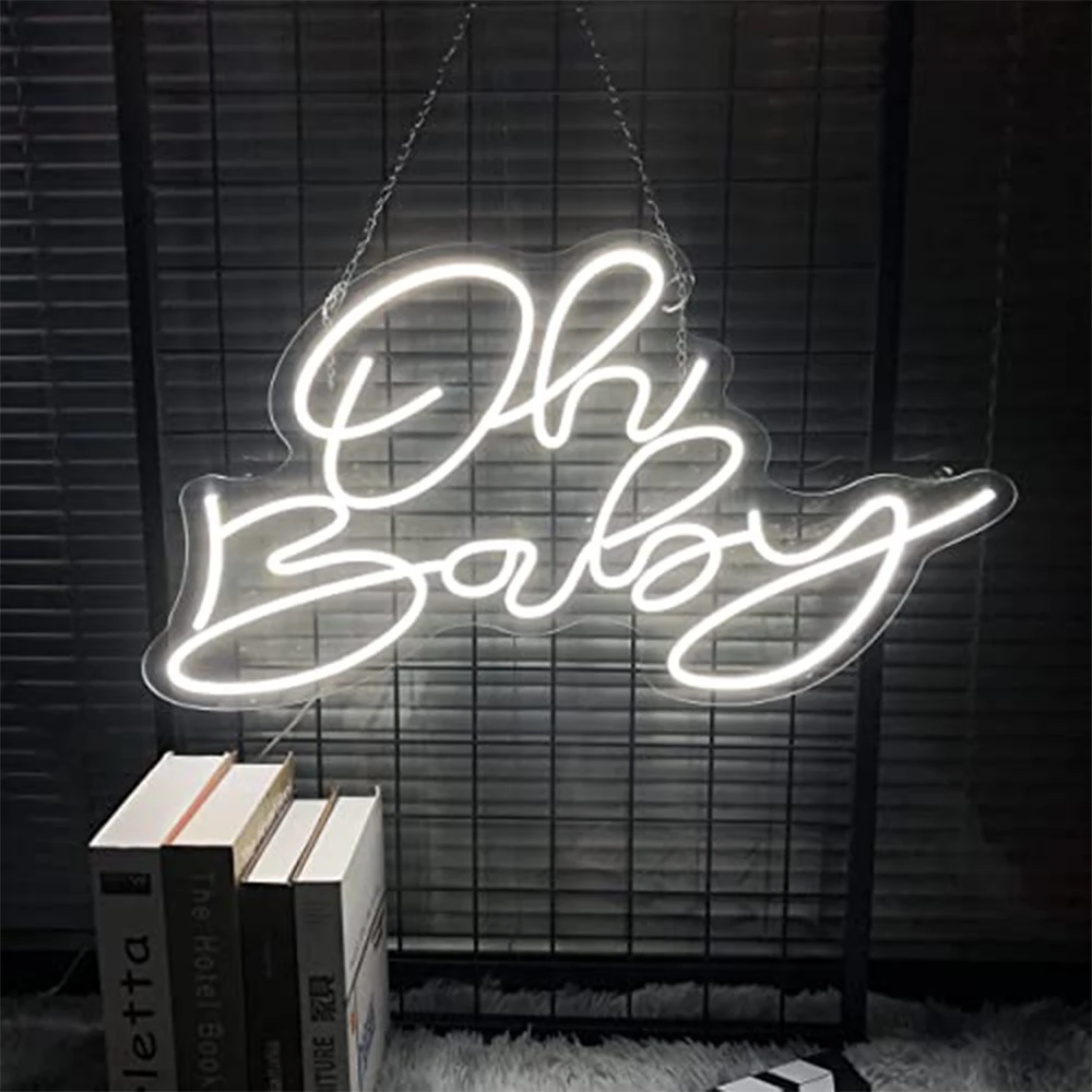 Oh Baby Neon Sign High Quality Acrylic Customized Neon Light Baby's Children's Room Birthday Party Bedroom Wall Decor LED Light