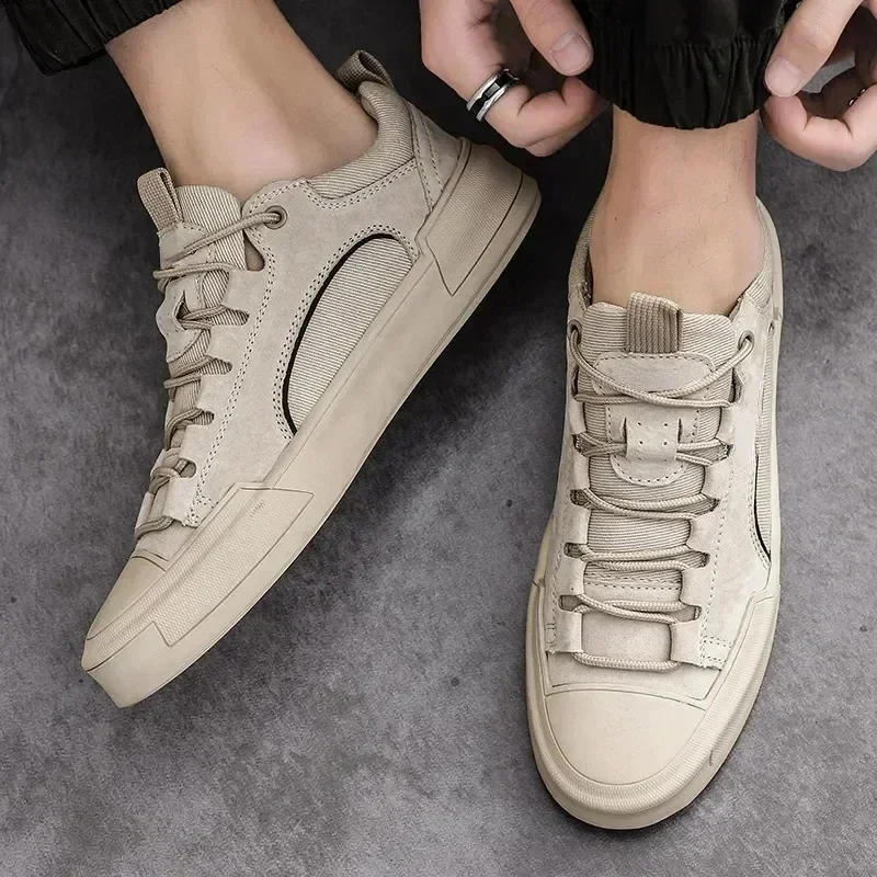 Trend Men's Casual Leather Shoes 2023 New Shoes for Men High-top Black Casual Male Sneakers Platform S 2023 New Tenis Masculino 3