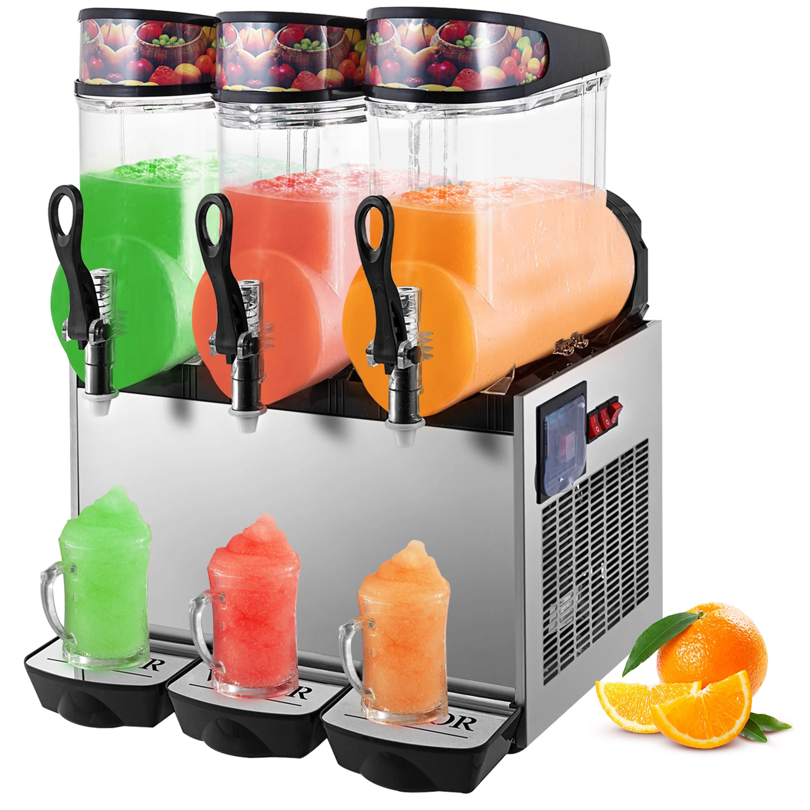 VEVOR Commercial Slushy Machine 1/2/3x12L Slush Maker Frozen Drink Dispenser Ice Cool Juice