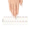 16/20Tips Semi-Cured Nail Wraps Simple Color Adhesive Full Cover Stickers for Nails UV Lamp Need Press On Nails DIY Manicure 2