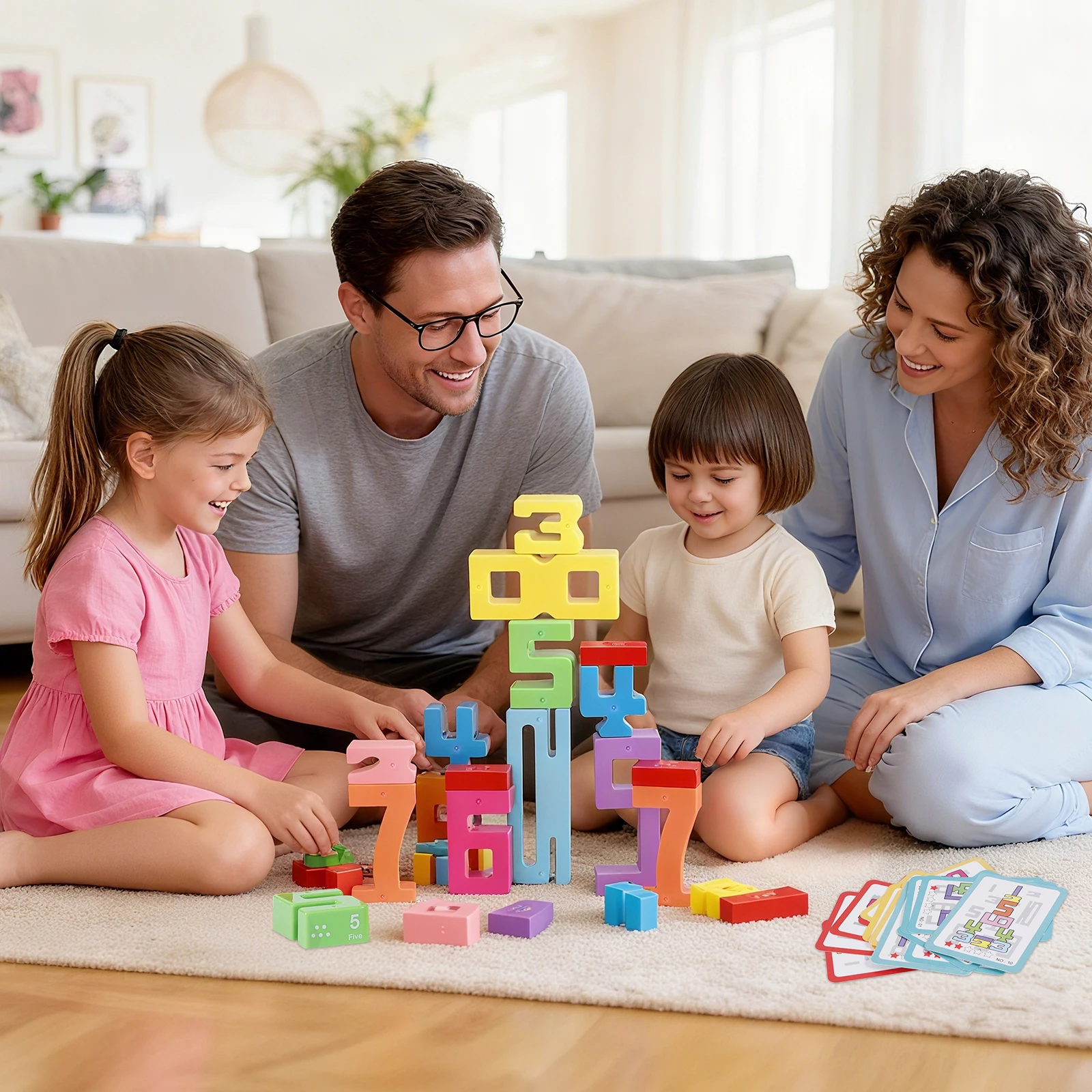 NEW Digital Building Blocks Children's Educational Toys, Baby Early Education Large Particle Color Building Block Toys, Gift - 6