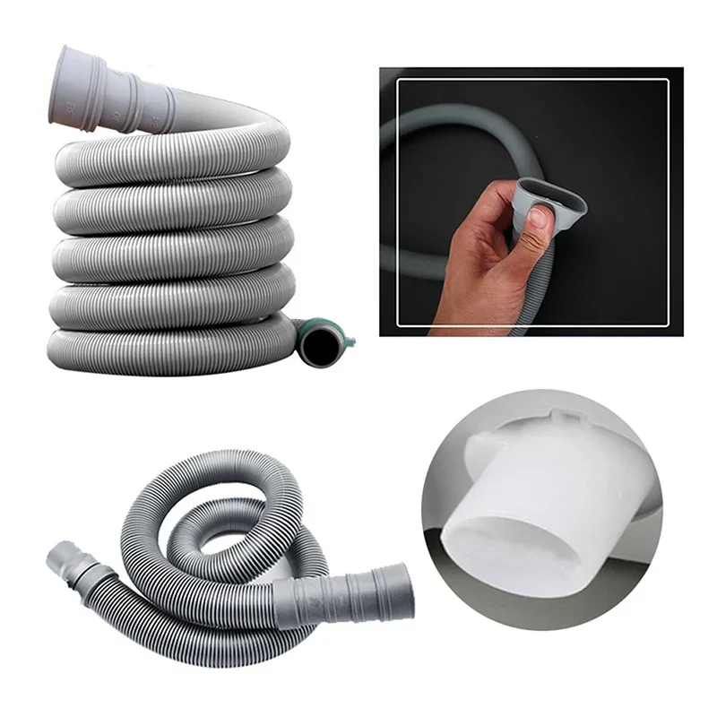 1.5/2/3m Washing Machine Outlet Drain Hose Pipe Dishwasher Waste Water Outlet Expel Tube Plastic Stretchable Drain Flexible Pipe