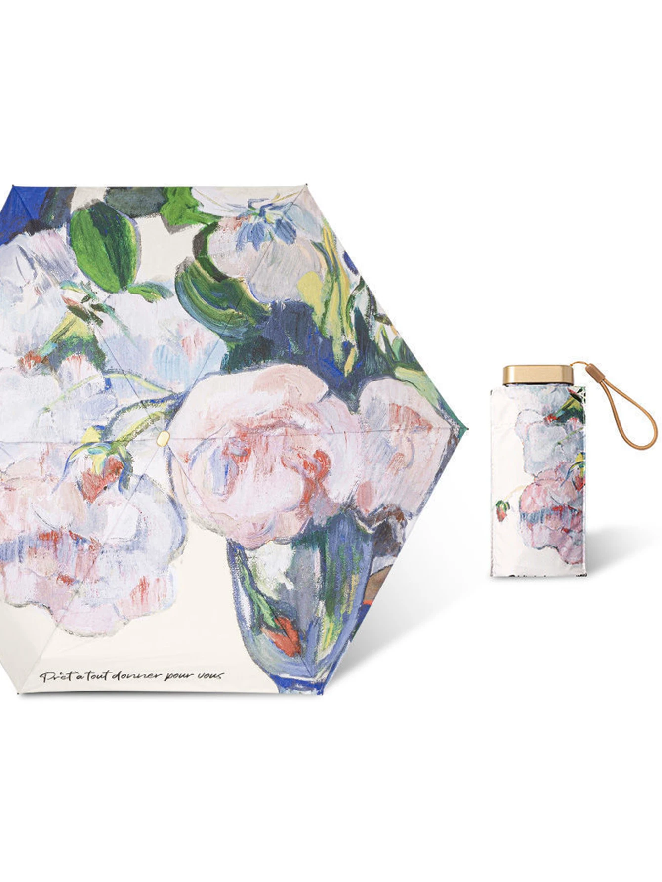 Small Portable Umbrella Woman Mini Pocket 5/6-folding Umbrella Rain Fashionable Oil Painting Travel Parasol Windproof