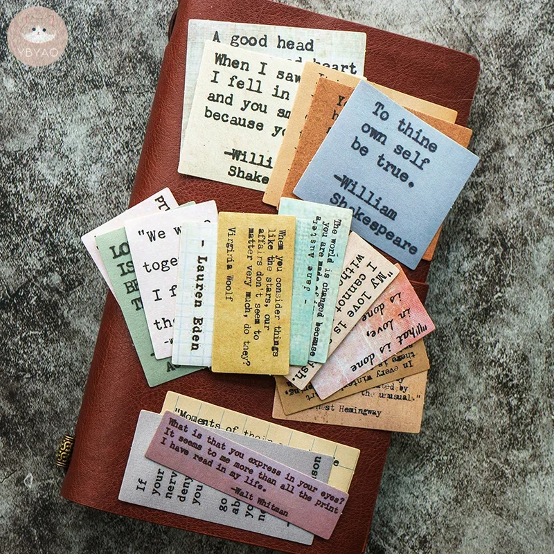 19 Pcs Vintage Stickers Tim Holtz Style Life Motto Junk Journal Ephemera Shabby Quote Aesthetic Stickers Scrapbooking Material diy scrapbooking accessories adhesive stickers paper stickers stationery stickers decorative stickers self adhesive stickers