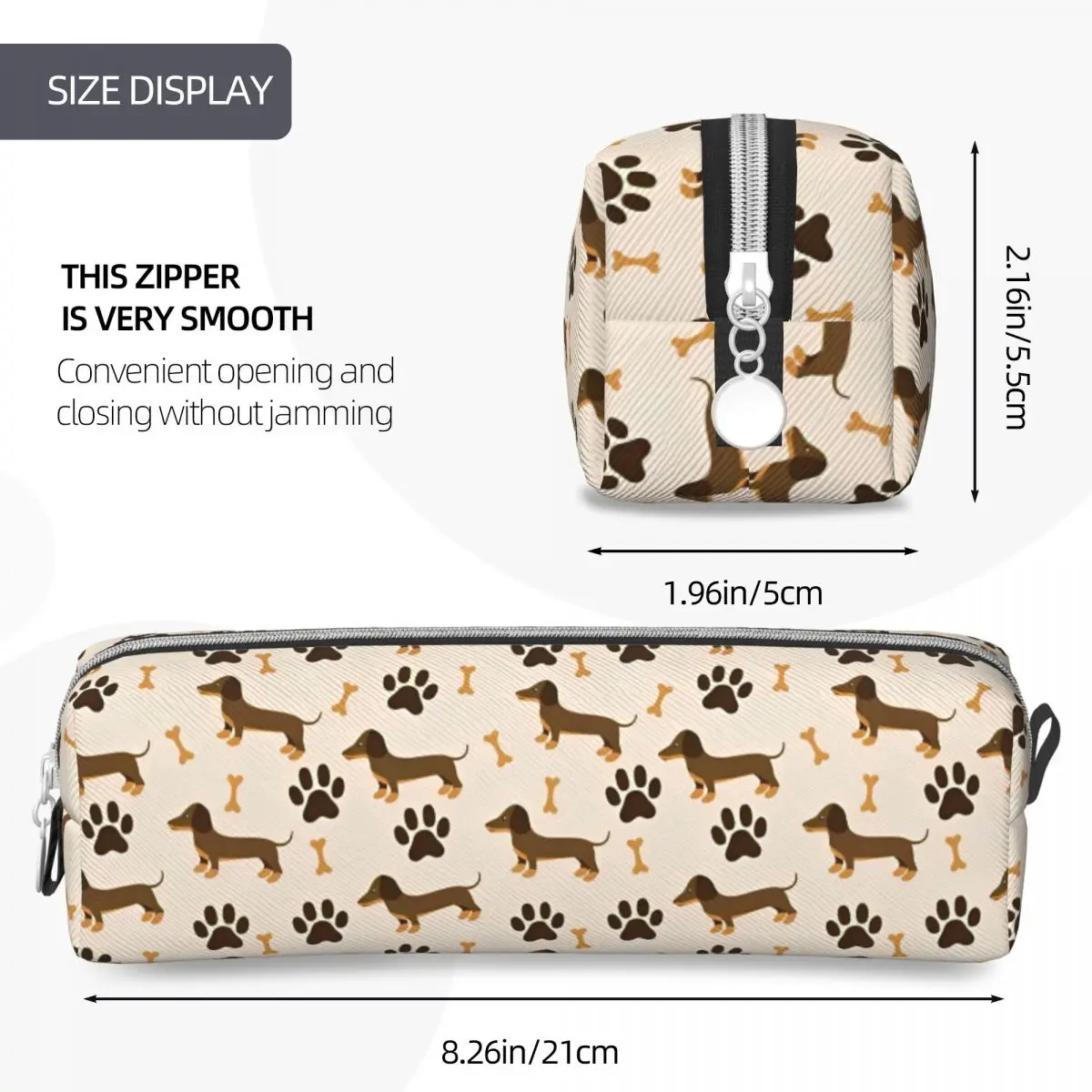 Dachshund Pencil Case Animal Dog Pen Pencil Bags Large Storage Office Cosmetic Box