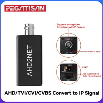 AHD2NET 1080P Analog Camera to IP Camera Converter CVBS/TVI/AHD/CVI Signal , ONVIF Protocol, RJ45 Output For NVR Support POE 1
