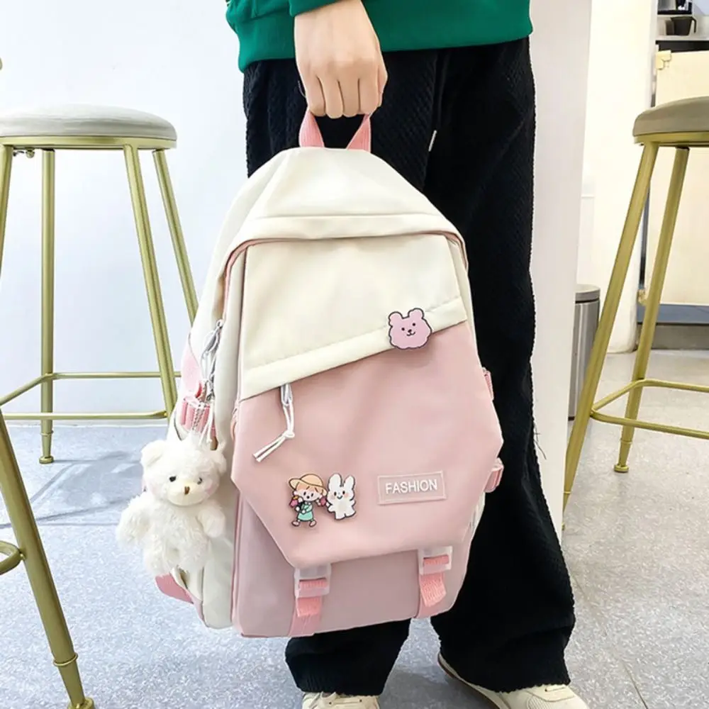 Simple Waterproof Book Bag Nylon Large Capacity Backpack School Rucksack Students 3
