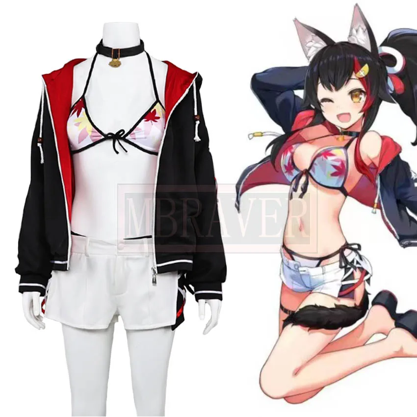 

VTuber Hololive Okami Mio Ookami Mio Cos косплей костюм Хэллоуин Рождественская Вечеринка Униформа на заказ любой размер