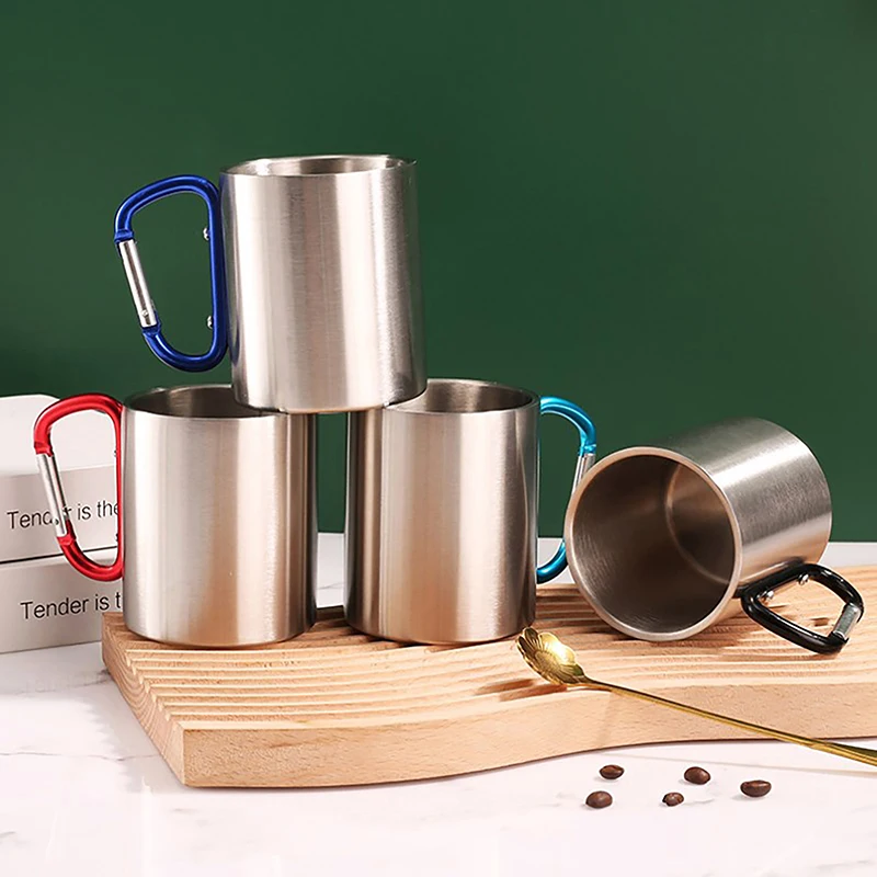 Tazza in acciaio con manico a moschettone ml 300 – Coltelleria Gianola