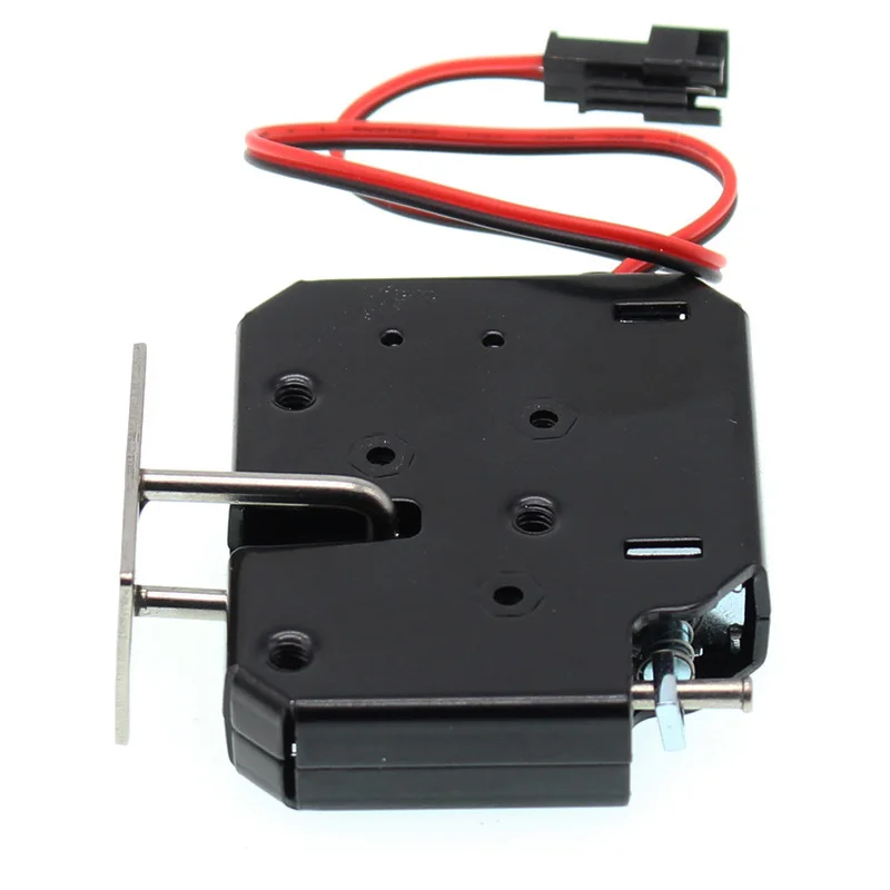

DC 12V 2A Electric Latch Lock Carbon Steel Mini Electric Bolt Lock for Cabinet Small Cabinet Lock Solenoid Door Lock, Black