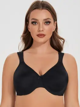 MELENECA Women's Minimizer Seamless Unlined Comfortable Plus Size Underwire Bra 1