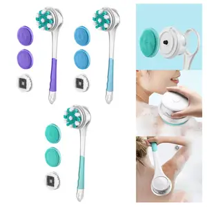 Electric Body Bath Brush 360° Rotatable Head with 4 Attachments Body Scrubber for Facial Cleansing Bathing Exfoliating Women Men