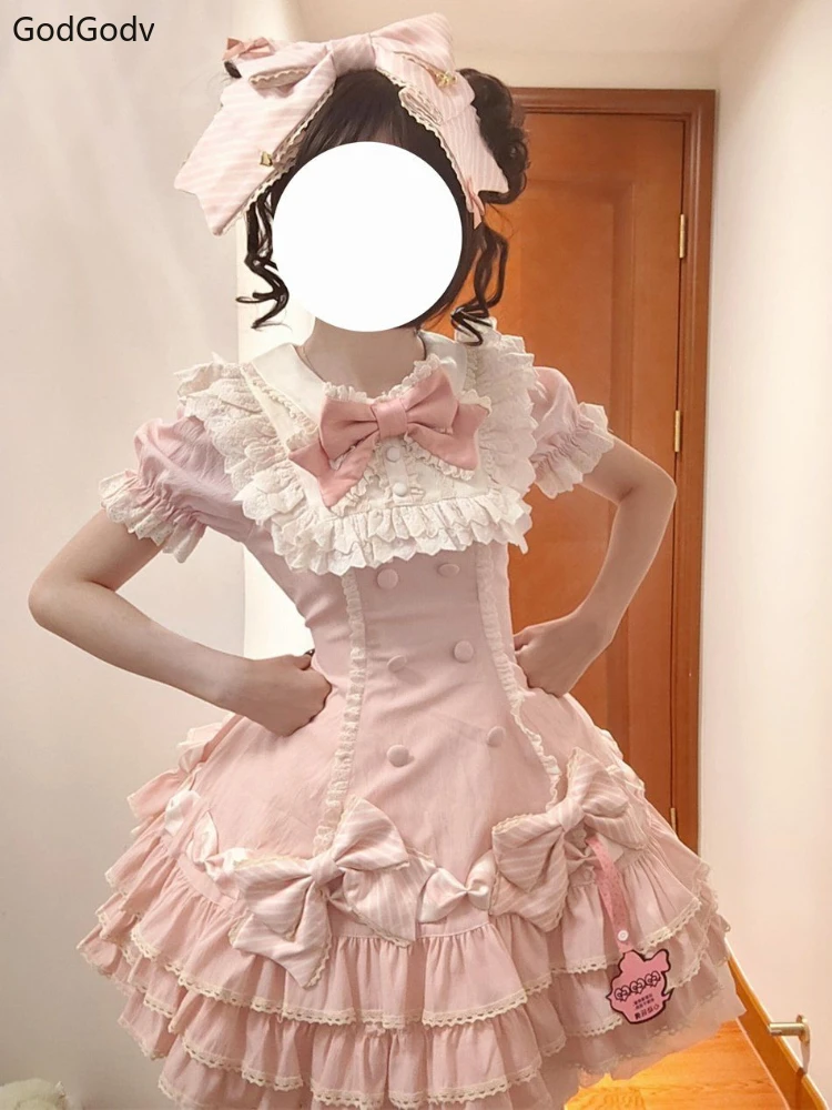 m.b.c　重ね着風　BIG リボン　姫ロリ　y2k coquette 00s Japanese Gothic Lolita 3 Piece Set Women Plaid Patchwork