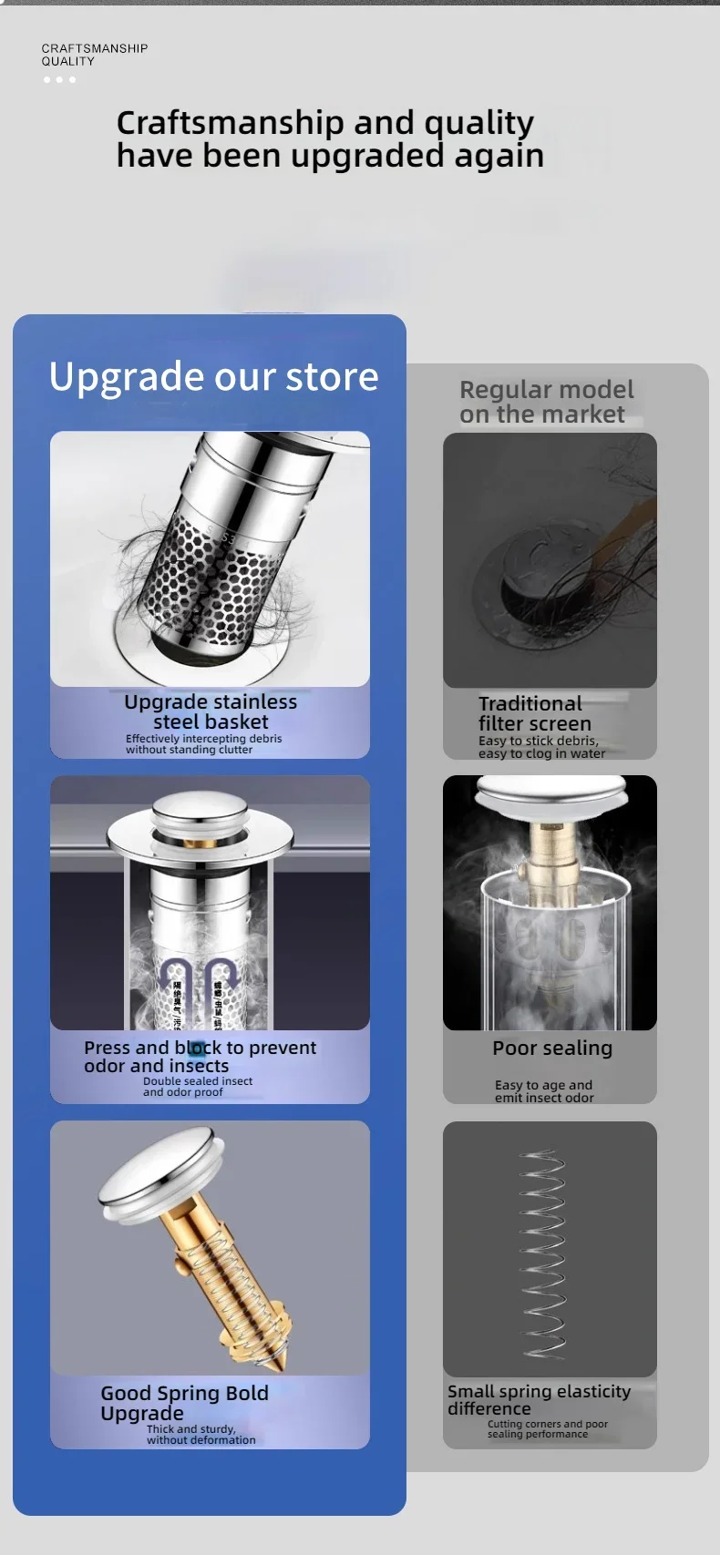 Palec naciskający filtr odpływu, aby zmienić tryb