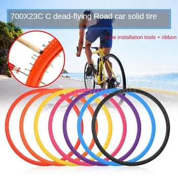 Pneumatico solido per bici 700x23C Bici da strada Ciclismo Pneumatico tubeless Ruota a prova di foratura Pneumatici per bicicletta gonfiabili gratuiti Accessori per biciclette