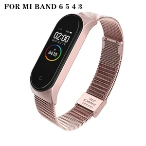 Ремешок для фитнес-браслета Xiaomi Mi Band 6, 4, 5, металлический, без винтов, из нержавеющей стали