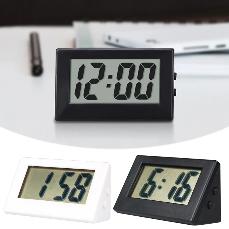 Mini LCD Digitaluhr Schlafzimmer einfache kleine elektronische Uhr tragbare  alte Mann große Wort Tisch Student Prüfung stumm Desktop-Uhr - AliExpress