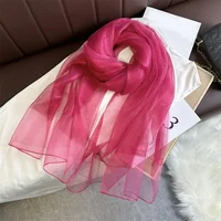 2025 Silk wool Scarf for Women solid Scarves Shawls Wraps Pashmina Hijab Foulard Femme Beach Stoles Bandana Luxury Brand Poncho