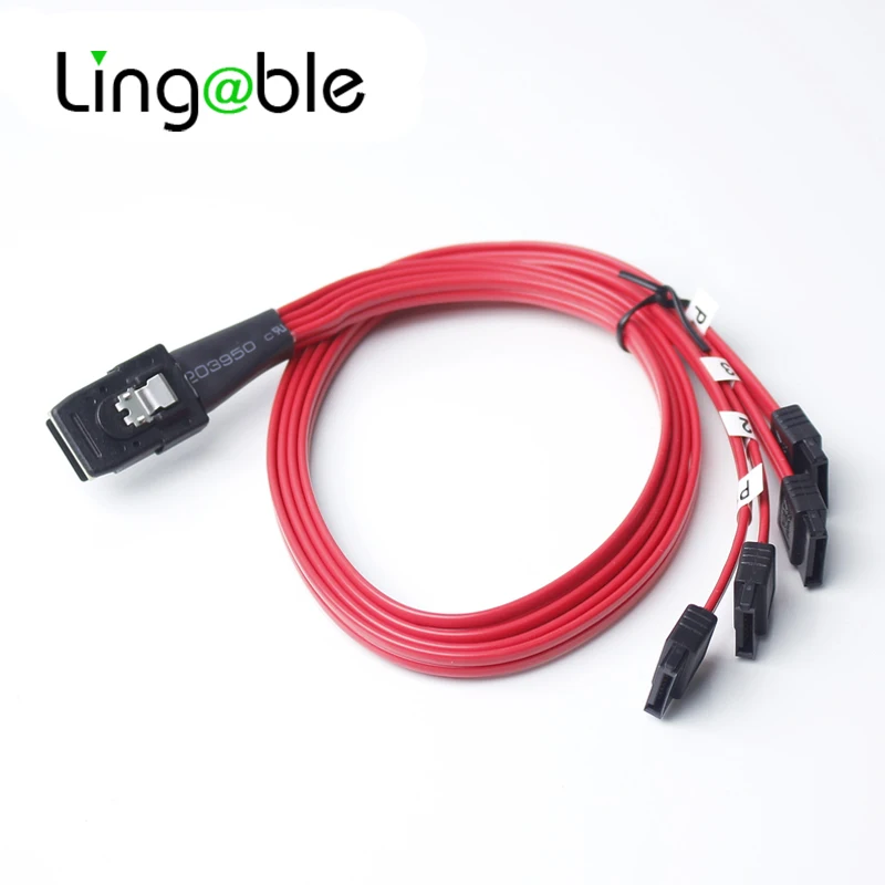 

Lingable Mini SAS 36Pin (SFF-8087) Host/Controller Male to 4 SATA 7Pin Target/Backplane Cable Server Raid Cable 0.5m