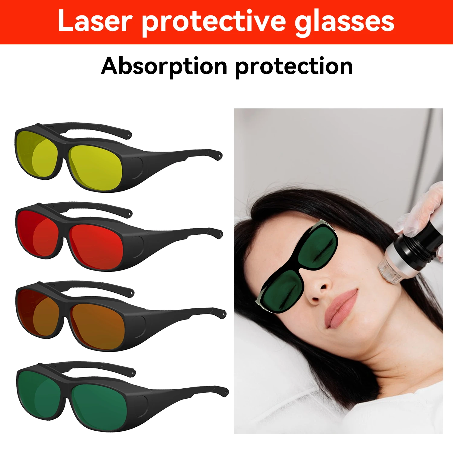Laser Goggles Laser Glasses 10600nm OD6 Laser Blocking Glasses 450nm 1064nm IPL ND YAG Laser Protective Glasses Goggles