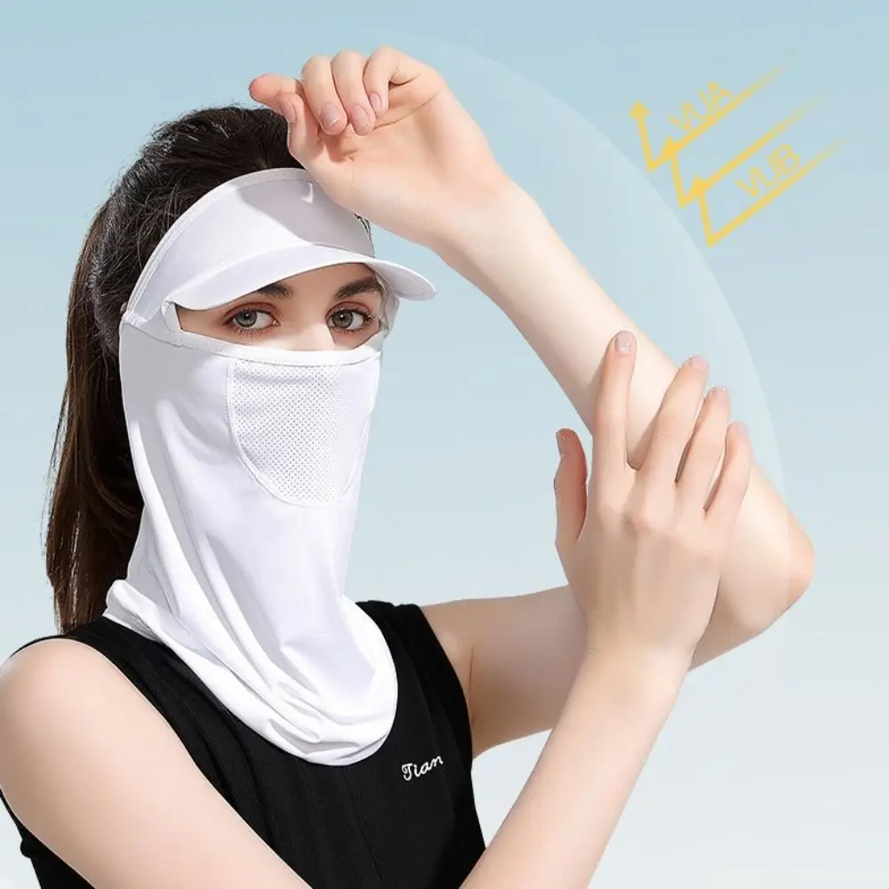 Breathable Ice Silk Mask UV Resistant Light Weight Neck Gaiter Anti-UV Mask Full Face Protection Ice Silk