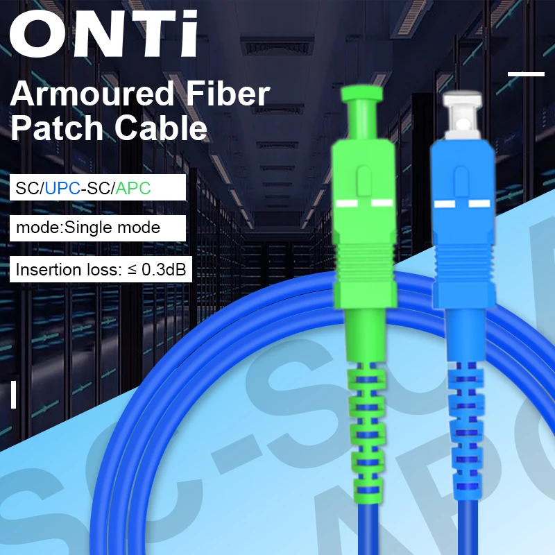 ONTi Outdoor Armoured Fiber Patch Cable SC/UPC-SC/APC Single Mode Single Core Fiber Optic Cable Cord Available 2m-100m SM FTTH for philips x3 onkyo a800 earphone 16 core replaceable 4 4mm 3 5mm 2 5mm balanced single crystal copper upgrading cable