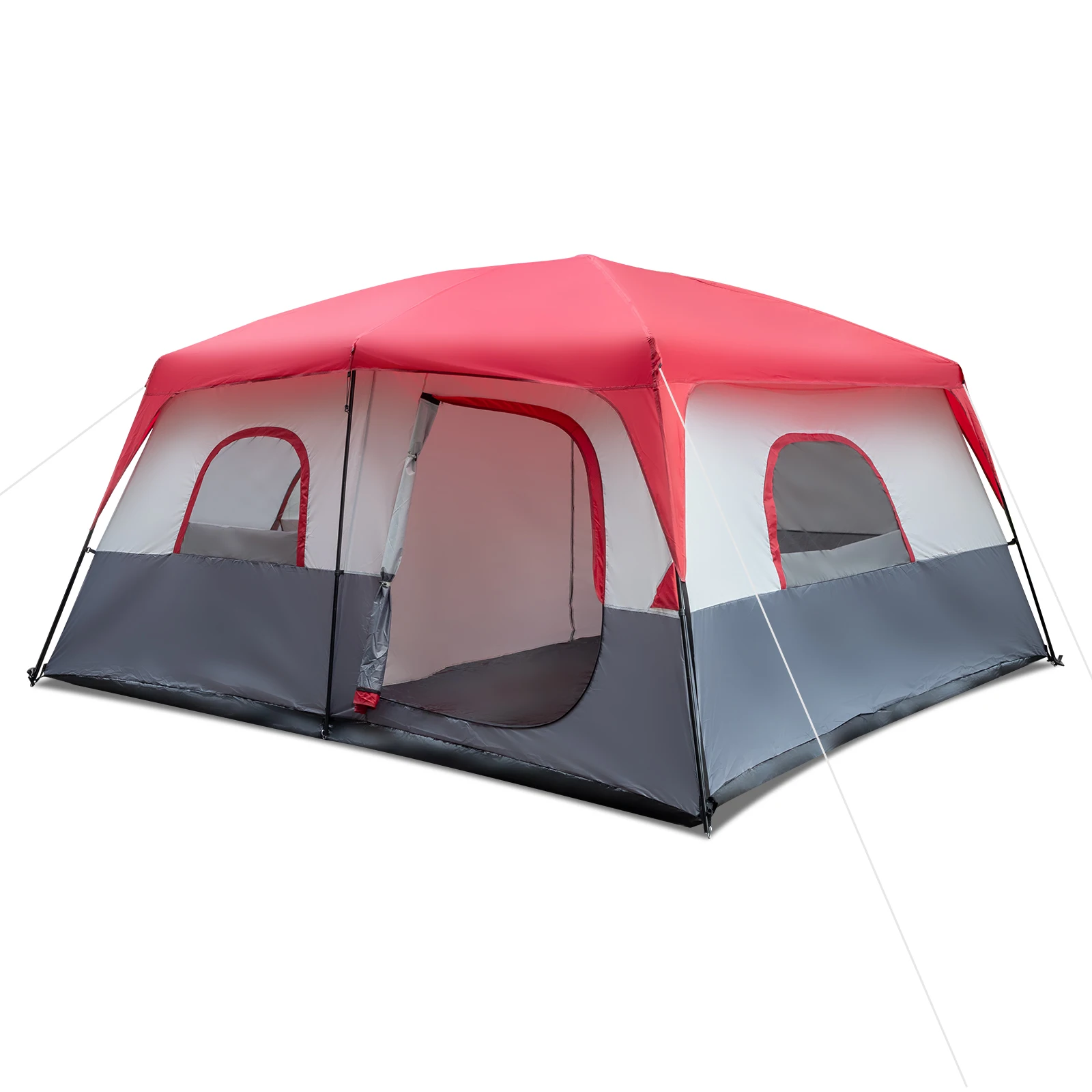 

Large Family Cabin Tent 14 People Camping Awnings Equipment Home Appliance PE Rainproof Gazebos Travel Tents 430*430*210cm