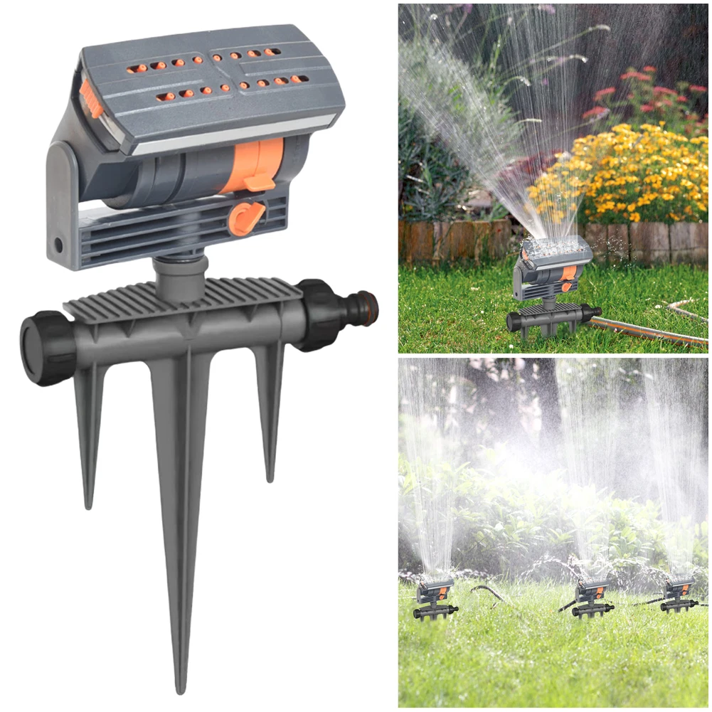 Oscillating Sprinkler Lawn Swing Sprinkler 16 Nozzles Watering Irrigation System Adjustable Flow Watering Device for Large Area