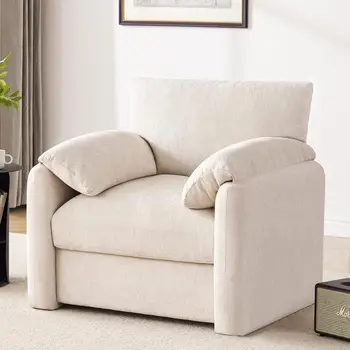 Oversized Chenille Lounge Chair 1
