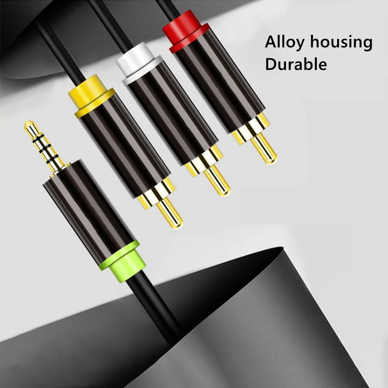 Premium 3.5mm to 3RCA Audio Video Hi-Fi Cable for TV and Amplifier Connection