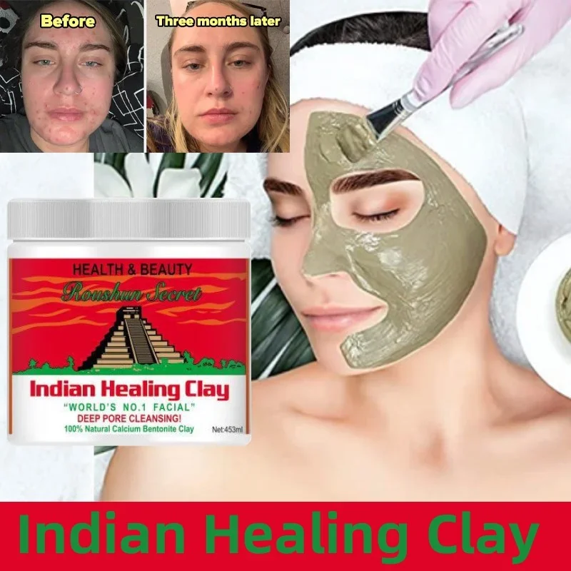 Indian Healing Clay 1 lb. - 100% Natural Calcium Bentonite Clay Powder -  Deep Pore Cleansing Facial