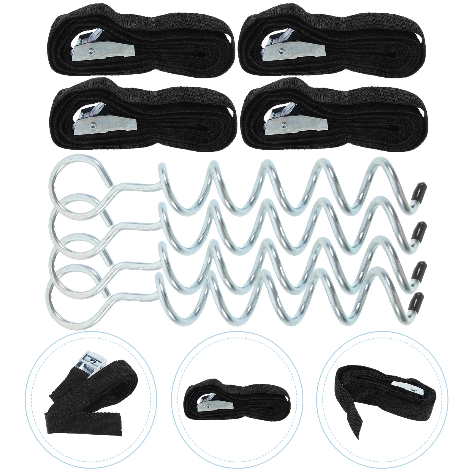 Âncoras Para Trampolim - Kit Com 8 Estacas Espirais De 30cm Para Mais Segurança