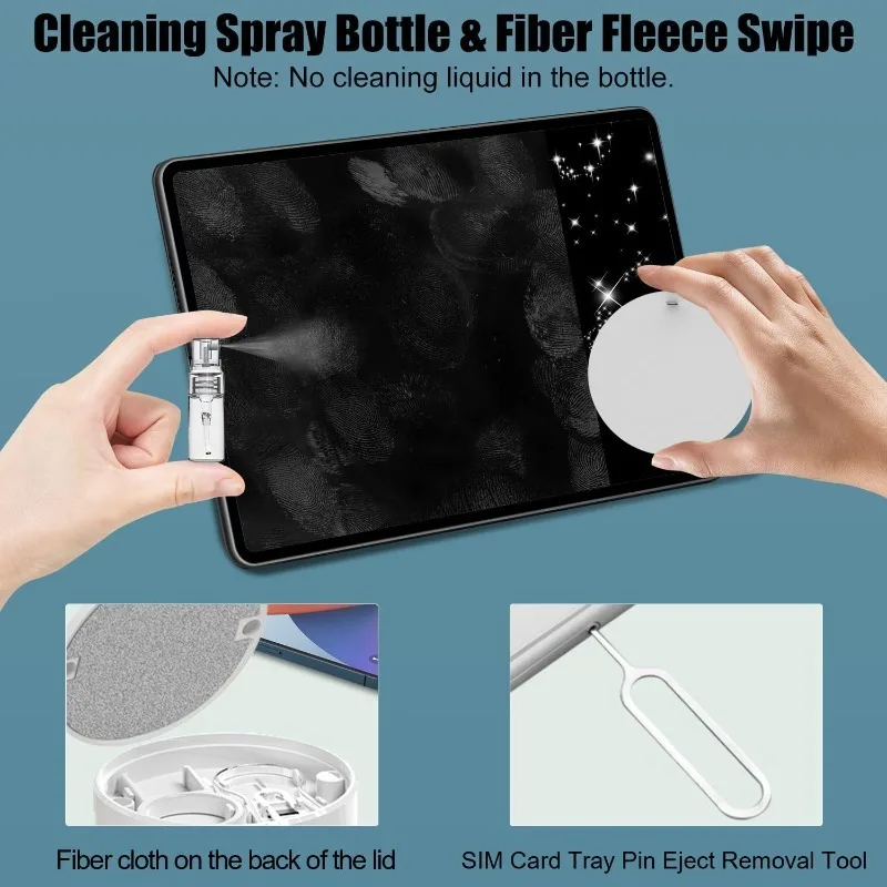Kit di Pulizia Multifunzionale 20-in-1, Adatto per Dispositivi Elettronici | Spazzola per la pulizia della tastiera, kit per la pulizia degli auricolari AirPods, strumento multifunzionale per la pulizia di laptop, auricolari, fotocamere, telefoni cellulari, bianco. - immagine 2