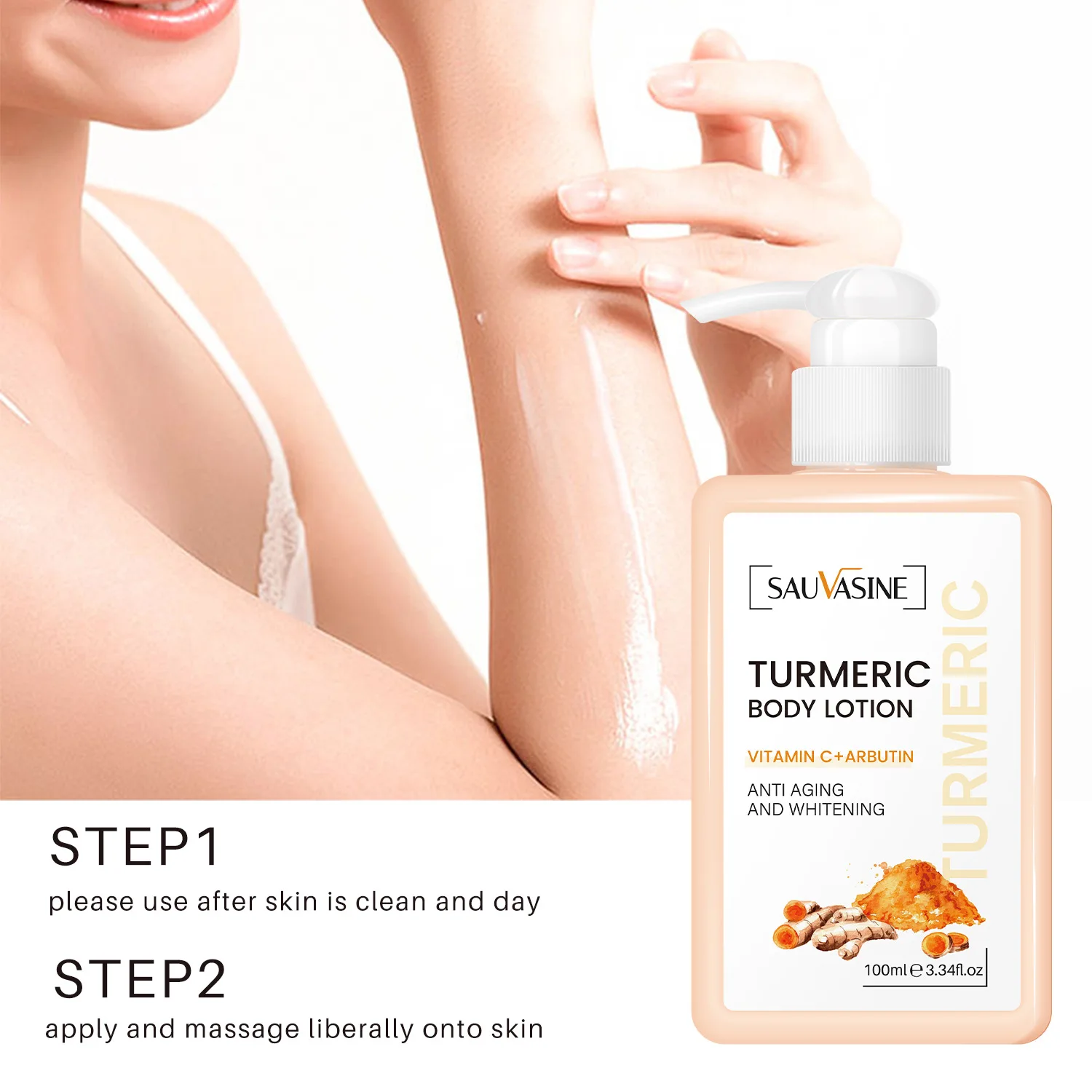 100ml Turmeric Brightening Body Lotion Mild and Radiant Skin, Whitening and MoisturingThe Body 3