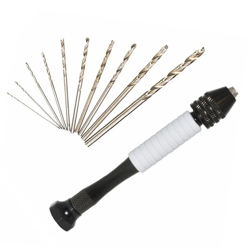 Mini broca manual para madeira com mandril sem chave, ferramenta rotativa de perfuração para fazer jóias, ferramenta manual DIY, 0.3-3.4mm