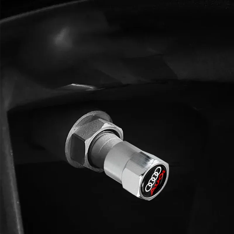 Premium Car Valve Stem Caps with Emblem - Set of 4