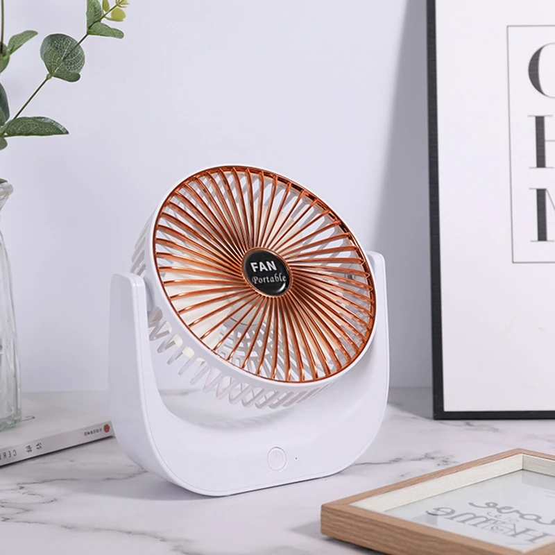 USB Mini Handheld Mute Desktop Fan Portable Electric Fan Summer for Home Outdoor Desk,White + Black HOT