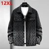 Oversized denim jacket men's trendy overweight and enlarged new work clothes spring autumn casual lapel 180kg 12xl 11XL 1