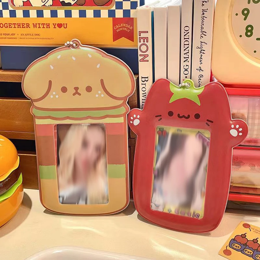 Photocard Holder Keychain 1pcs PVC Cartoon Photo Card