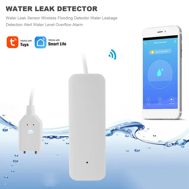 Tuya Zigbee Water Leak Sensor Wireless Flooding Detector Water Leakage Detection Alert Water Level Overflow Alarm-Y47A 1