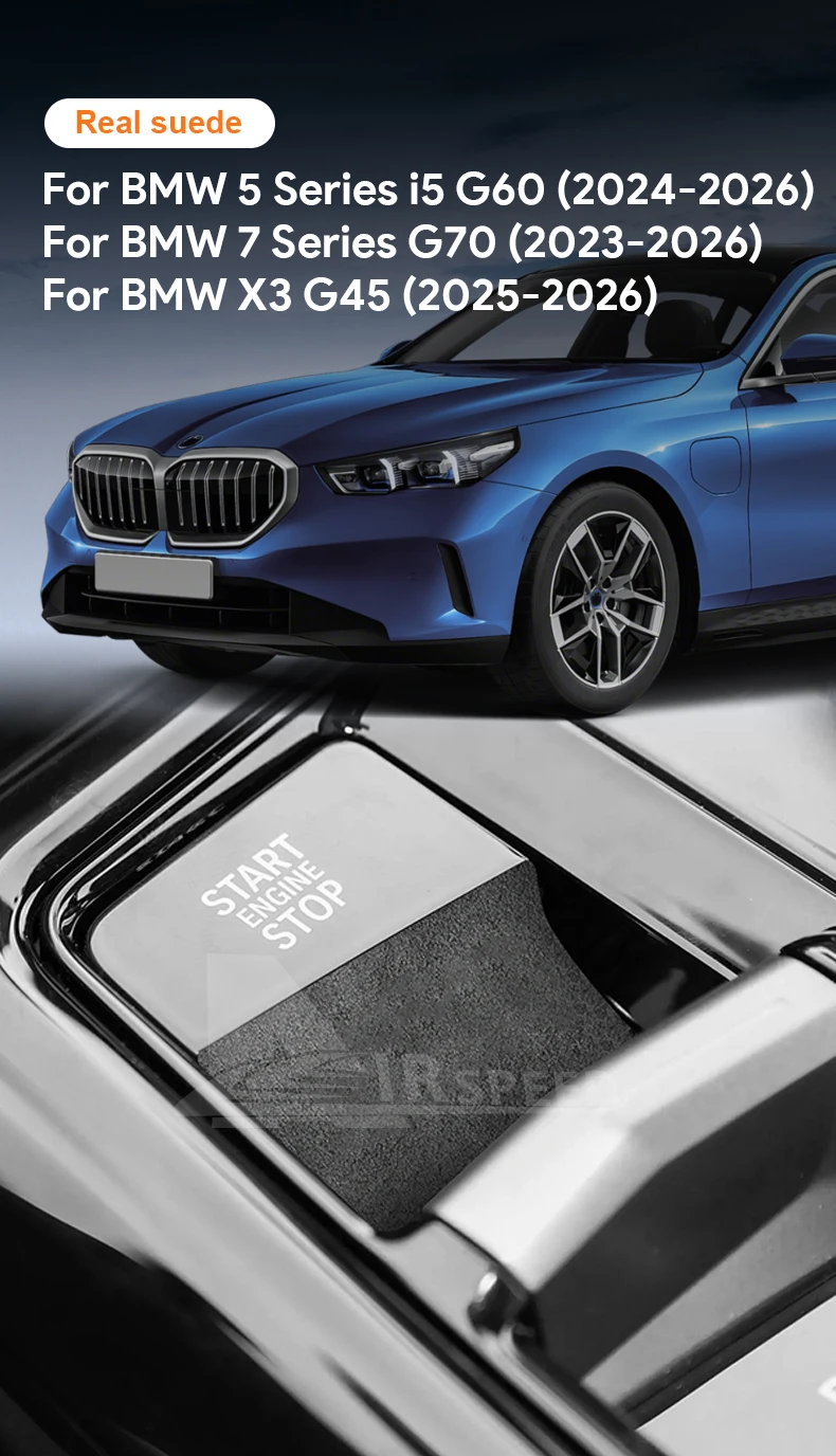 Wildleder-Anti-Kratz-Aufkleber für Schalthebel für BMW X3 G45 2025, 7er G70 2023 2024-2026, i5 G60, 5er G60 2024 2025 LHD RHD – Detail 1