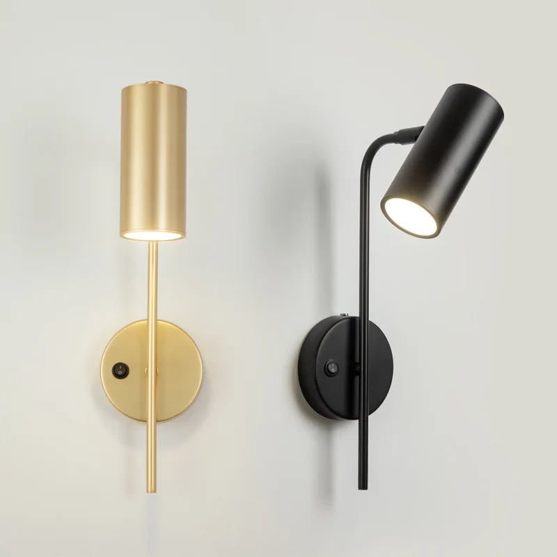 

Nordic Bedroom Bedside LED Reading Wall Lamp with Switch Adjustable Wall Lights Fixture for Hotel Living Room Kitchen Wall Decor