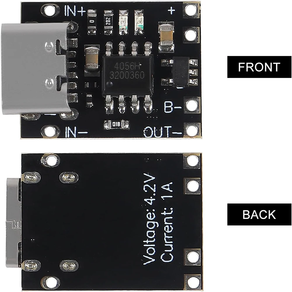 TP4057 1A 3.7V Lithium Battery Charging Board with Protection Type-C USB C Li-ion Battery Charging Board Over TP4056 5pcs