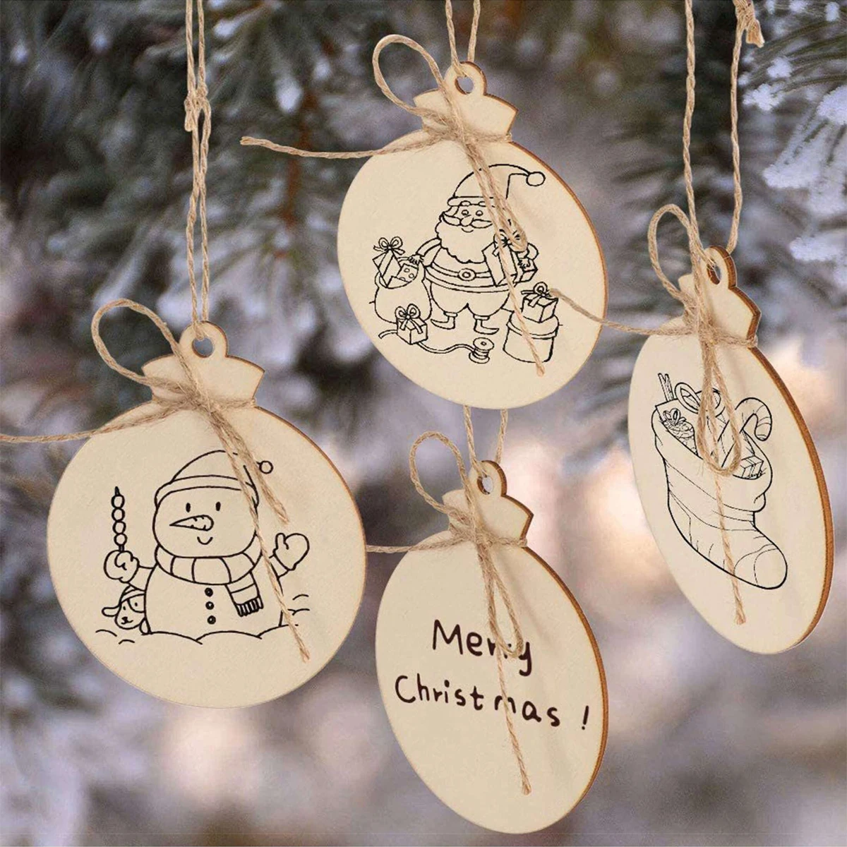 wooden circular labels for painting handicrafts home decoration