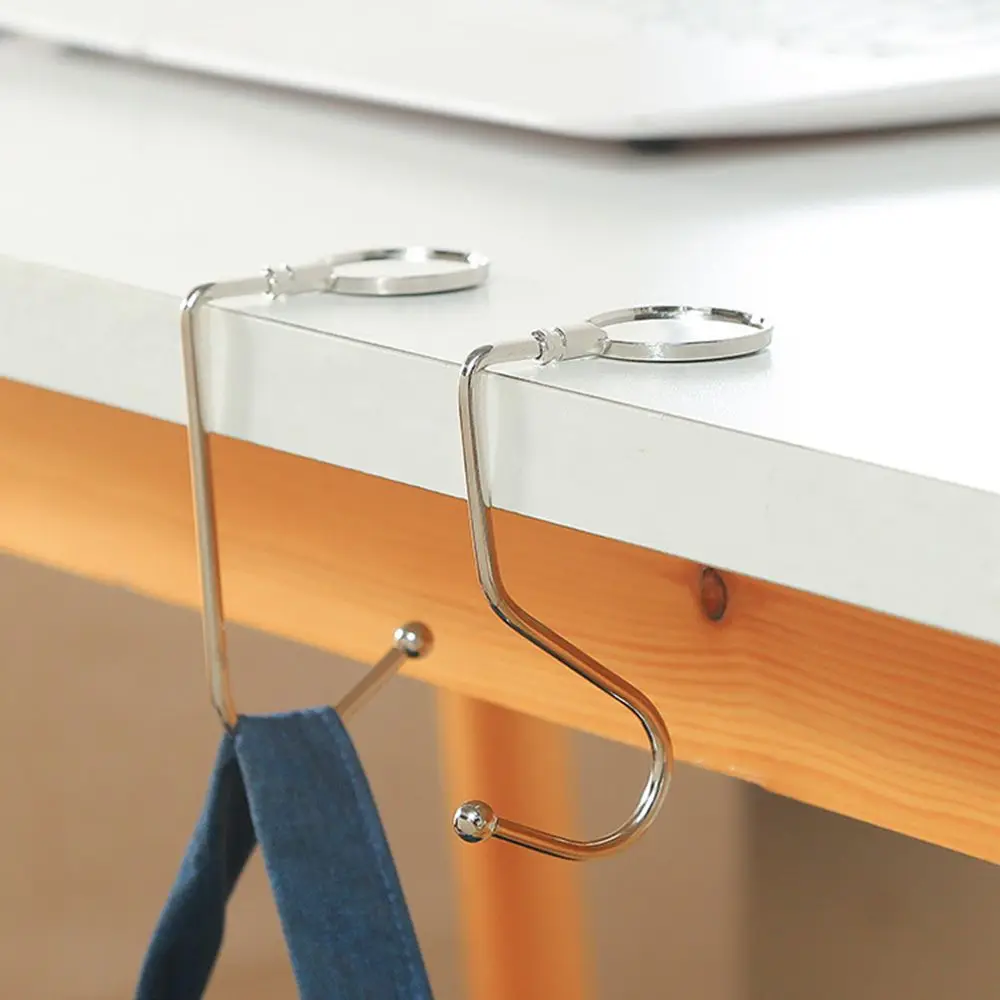 

1 Pcs Women Portable Folding Bag Holders Hook Hanger Purse Handbag Foldable Table Hook Handbag Organizer Office Desk Side Hook