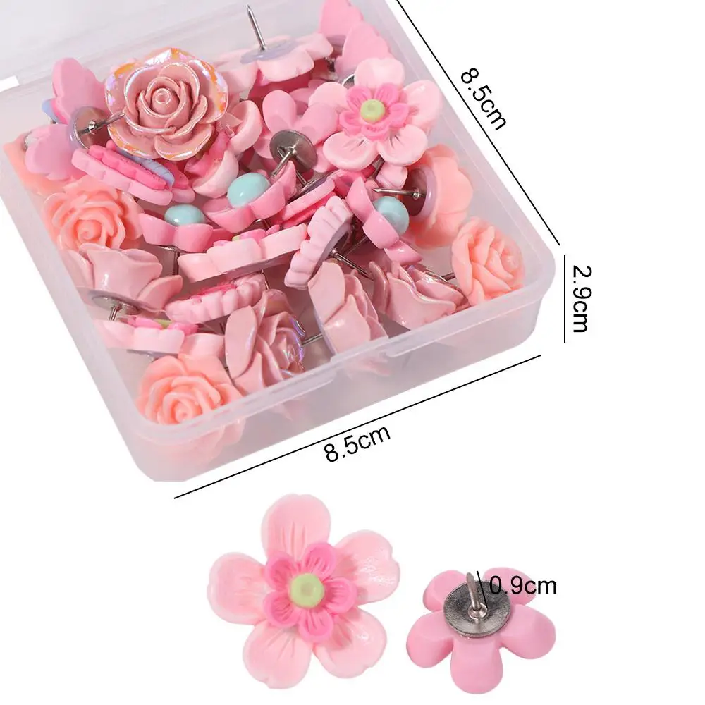 30Pcs DIY 나비 푸시 핀 크리 에이 티브 다채로운 꽃 푸시 핀 다기능 재사..