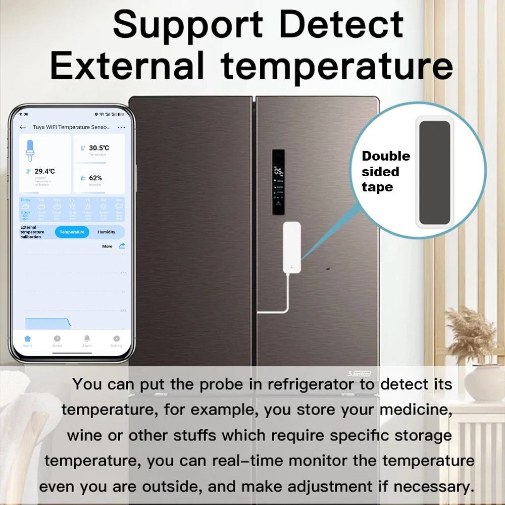 Smart WiFi Thermometer Hygrometer with Remote Monitoring & Voice Control