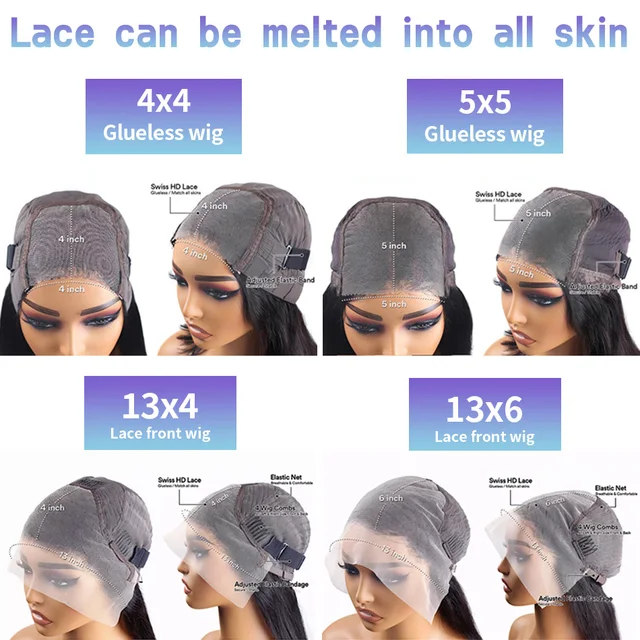 Glueless Bone Straight 4X4 Hd Lace Frontal Wig 13X6 13X4 Black Lace Front Wig Human Hair 5x5 Natural Brazilian Transparent Wigs 6